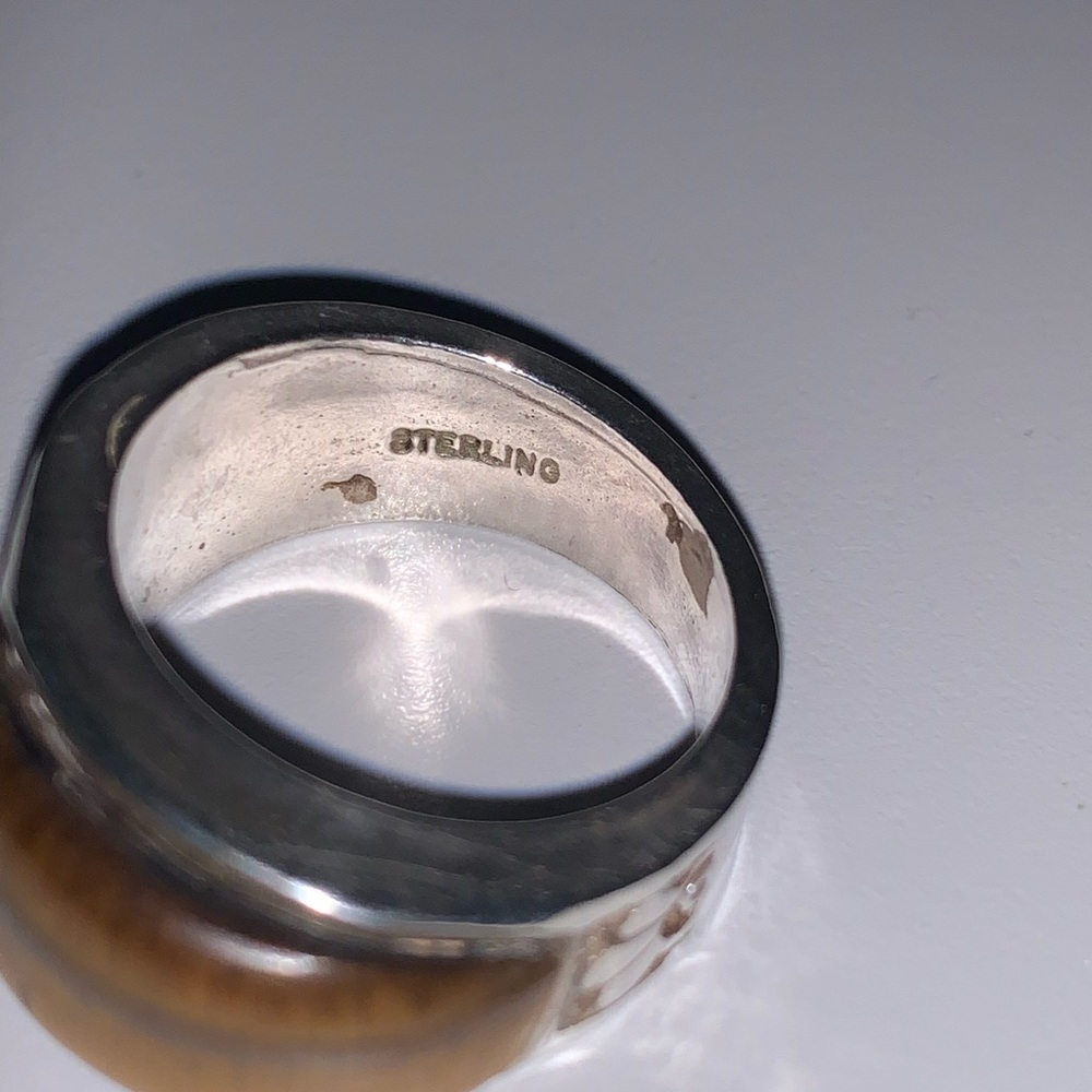 Vintage Men’s Sterling Tigers Eye Ring - Picture 4 of 9